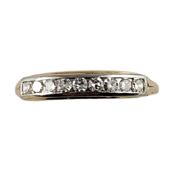 Vintage 14 Karat Yellow Gold and Diamond Wedding Band Ring Size 6.5 #13645